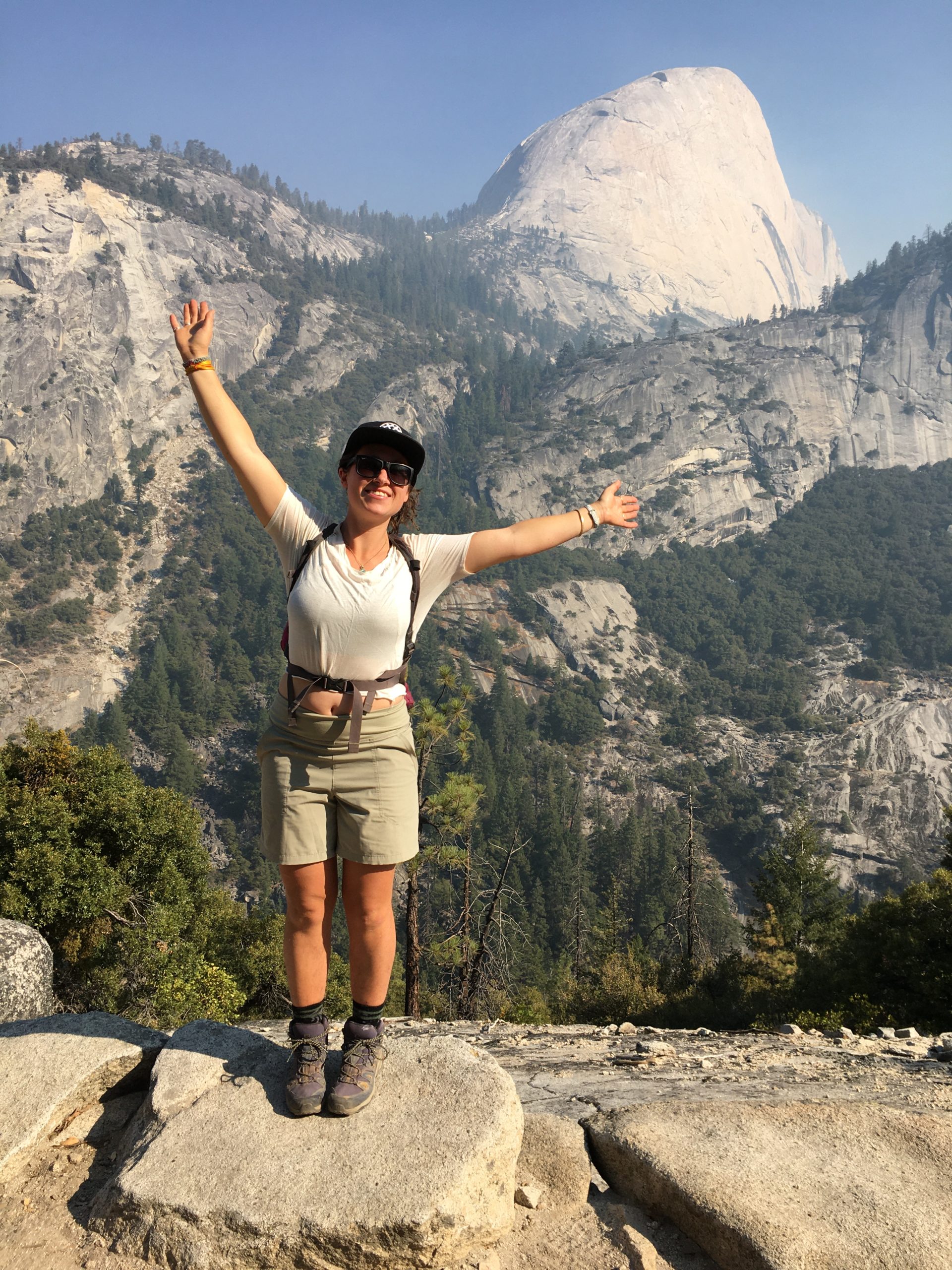 Rochelle poses in front of Half Dome in California.